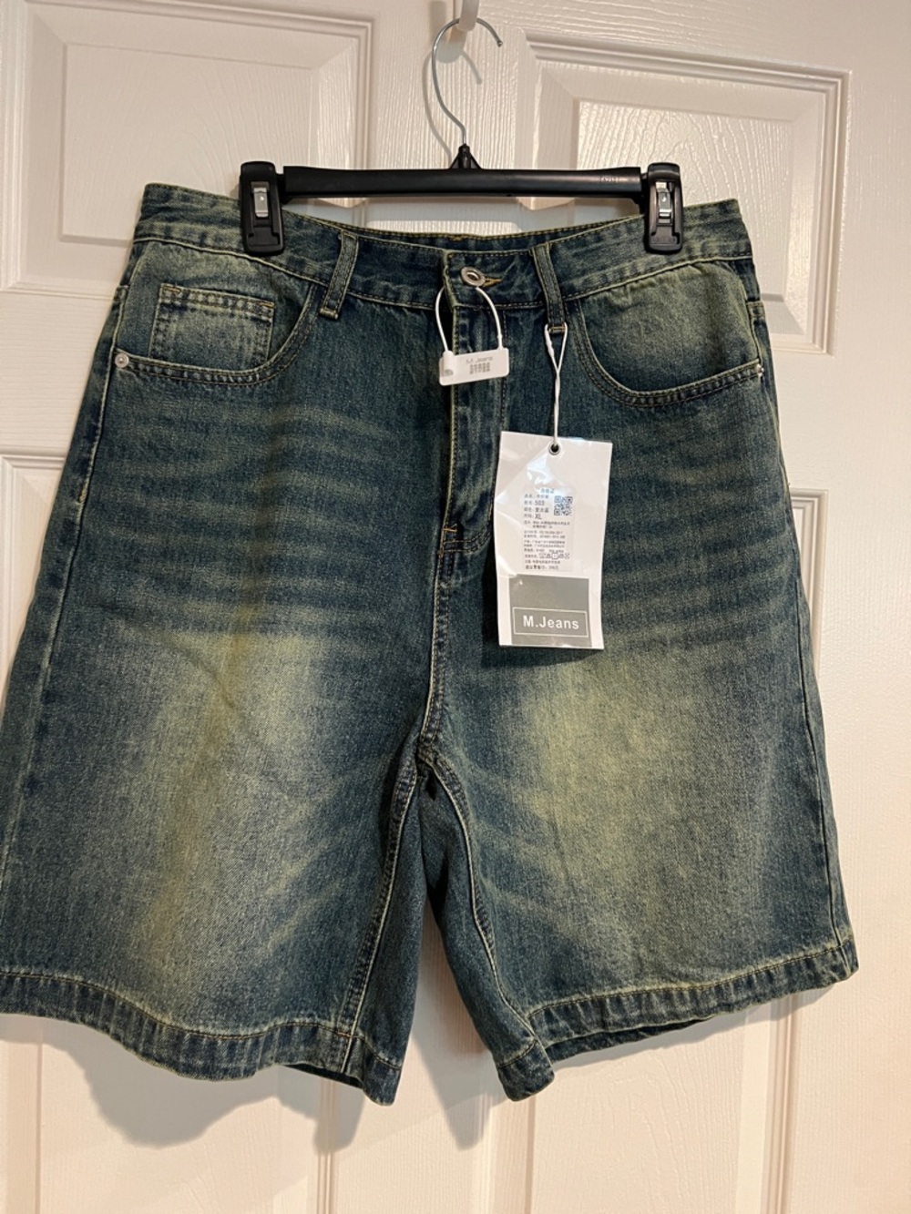 Men's Washed Denim Shorts - Blue